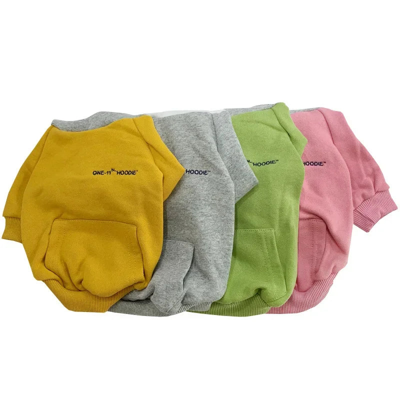The New Pet Clothes Dog Clothes Parent-child Wear Spring and Autumn Korean Version Pure Cotton Hoodie Four Colors Seven Sizes
