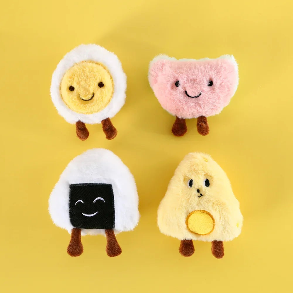 3pcs Cat Squeaker Cute Shaped Plush Toy Catnip Toy Cats Mint Toy with Built-in Bell for Kittens Puppy Products Pet Accessories