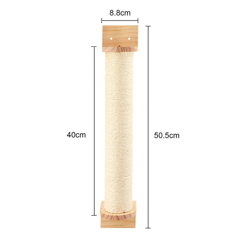 Cat Wall Climbing Shelves Wall Mounted Hammock Cat Scratching Post Wooden Stairway Shelves with Sisal Rope Ladder Wall Cat Tree