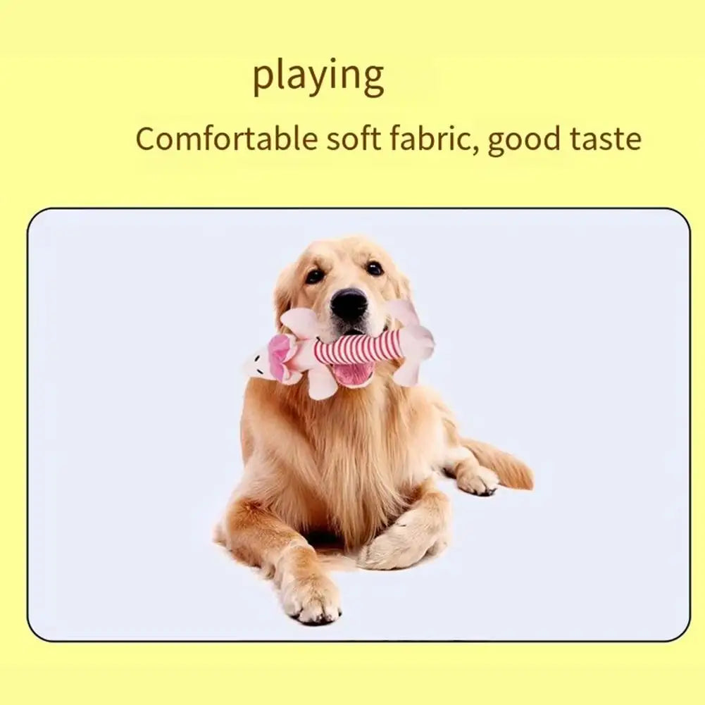 Pet Toys Cute Pet Chewing Teething Toys Cartoon Embroidery Bite-resistant Decompression Duck Pig Elephant Sounding Toys