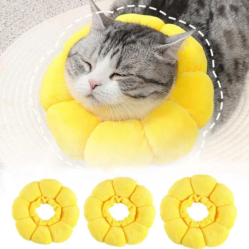 3 Sizes Adjustable Sunflower Elizabeth For Pet Cat Anti-bite Recovery Collar For Dog Cat Sterilization Anti Lick Head K1F9
