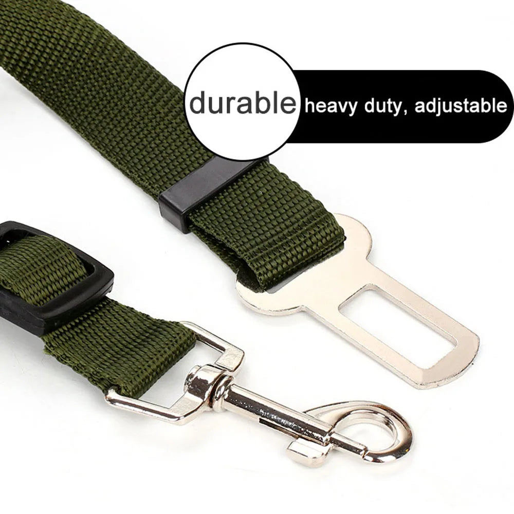 Dog Seat Belt Car Seatbelt Harness for Dogs Adjustable Durable Nylon Reflective Bungee Fabric Tether Car Travel Supplies for Pet