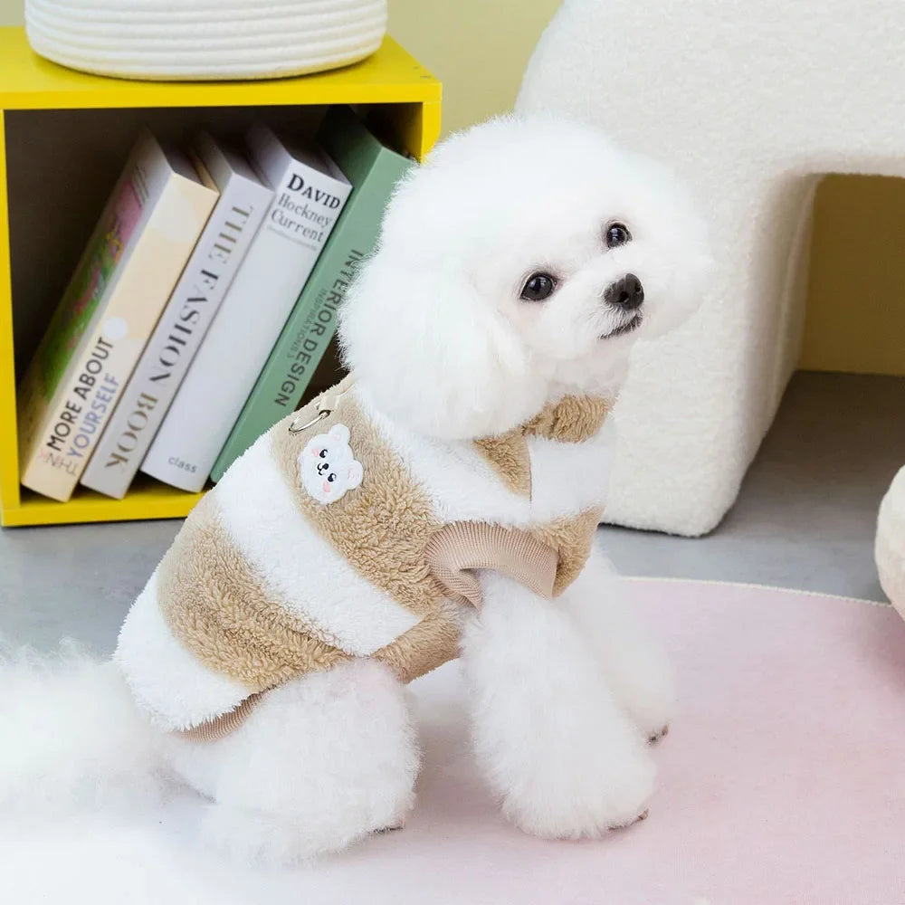 Soft Coral Fleece Cat Shirt Dog Vest Pet Dog Clothes for Small Dogs Puppy Clothing Pet Sweater Spring Autumn Winter Pet Outfits