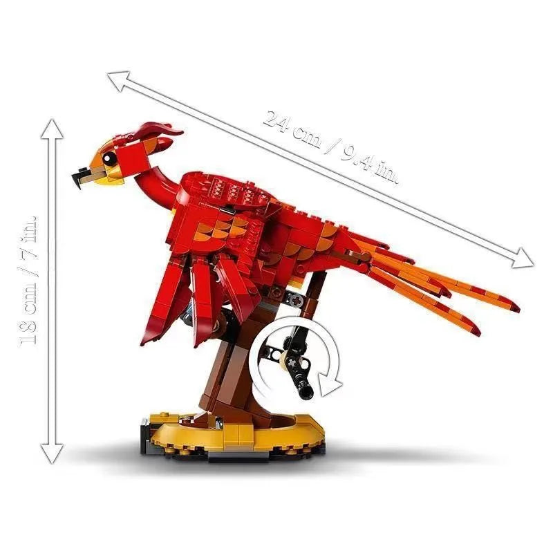Assembling building blocks 88007 Phoenix Fox Red Bird 597 particles assembled boys and girls educational building blocks toys