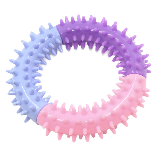 Soft TPR Rubber Ring Spiky Dog Chew Toys for Small Medium Dogs Puppy Dental Teething Cleaning Pet Supplies