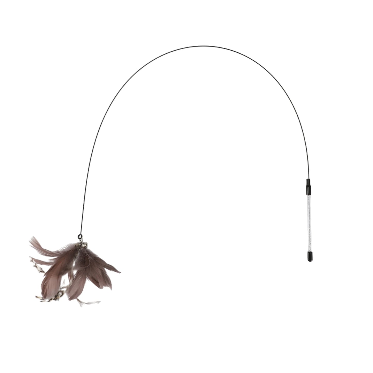 Uxcell Handheld Cat Teaser with Bell Fluffy Plume Teasing Sticks Flexible Fishing Rod Toy Indoor Scratching Pet Supplies