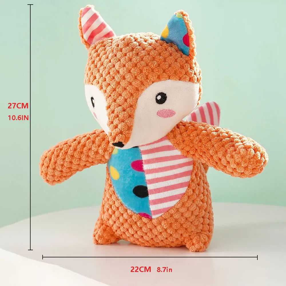 Squeaky Dog Toys for Small Medium Dogs, Elephant Rabbit Fox Plush Dog Chew Toys with Soft Fabric, Puppy Toys to Keep Them Busy