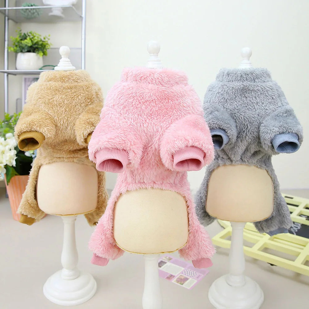 Fleece Pet Clothing Autumn Winter Warm Dog Jumpsuit Pajamas For Small Dogs Bichon Pomeranian Clothes Puppy Dog Cat Overalls Coat