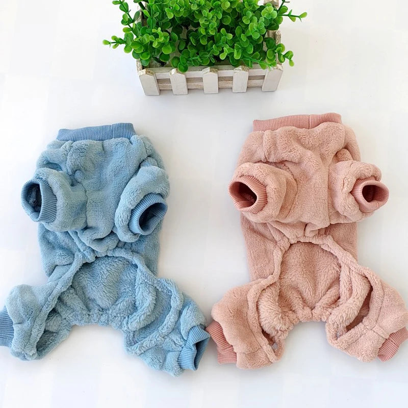 Luxury Fashion Thermal Fleece Dog Pajamas Onesie Winter Puppy Jumpsuit Poodle Chihuahua Yorkie Boy Dog Clothes for Small Dogs
