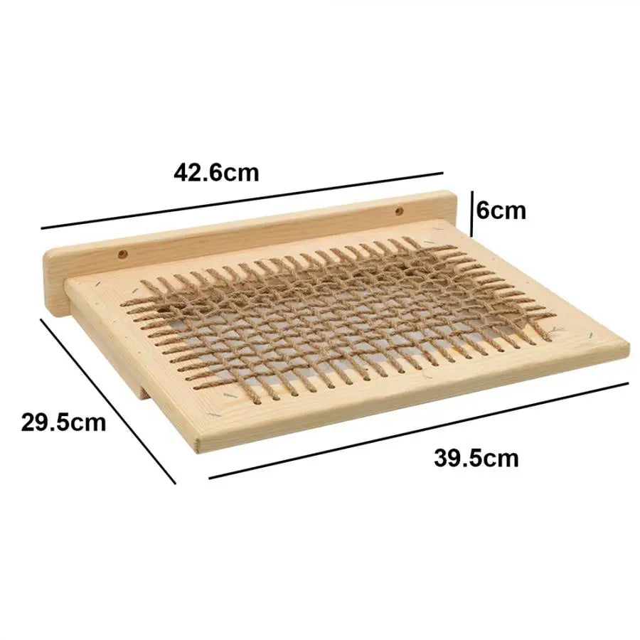 Cat Wall Mounted Solid Wooden Furniture Climbing Ladder and Cat Hammock with Scratching Post for Activity Indoor Cats Perches