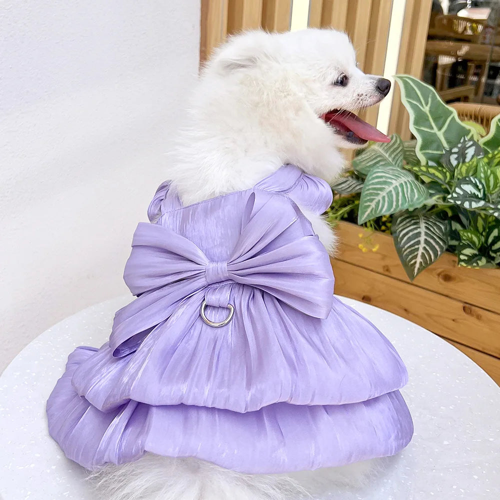 Summer Pet Dog Skirt Puppy Striped Butterfly Skirt Princess Baby Dog Wedding Midi Dress Cat Skirt Shih Tzu Dog Clothes for Party