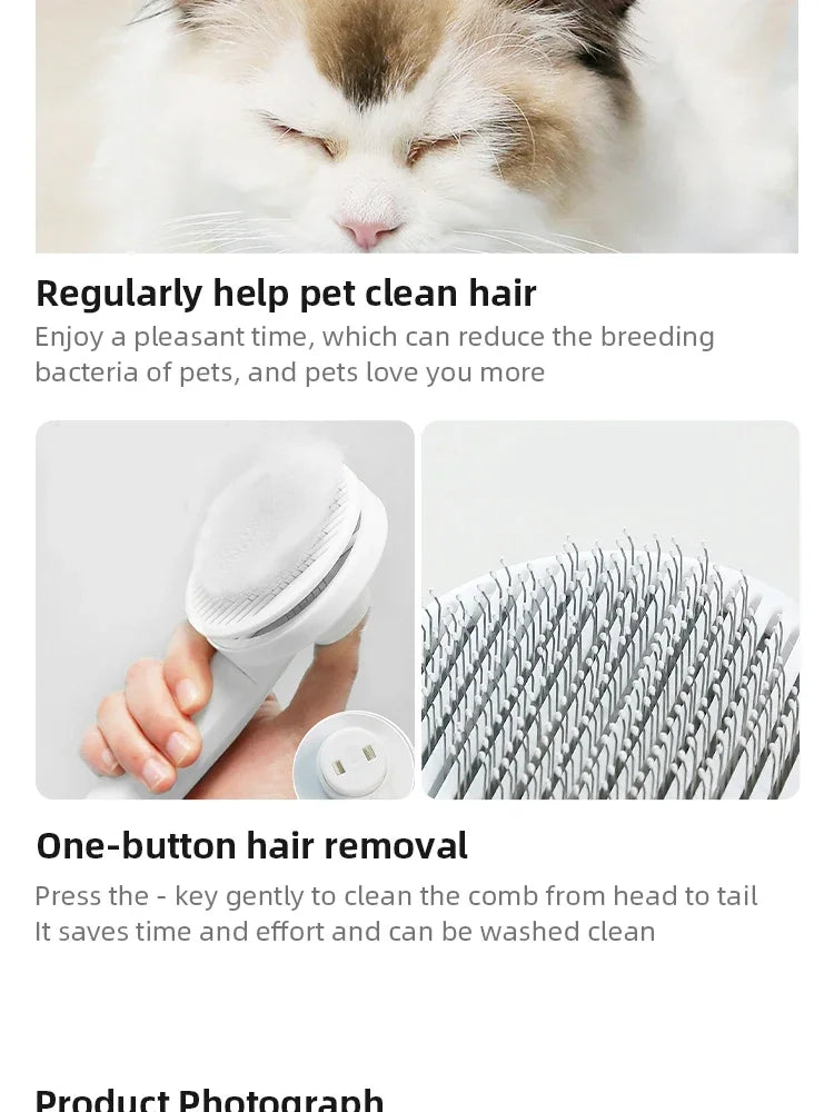 1PcsCat Comb Hair Removal Pet Magic Comb One Click Floating Hair Removal Cat Dog Universal Cleaning Beauty Supplies
