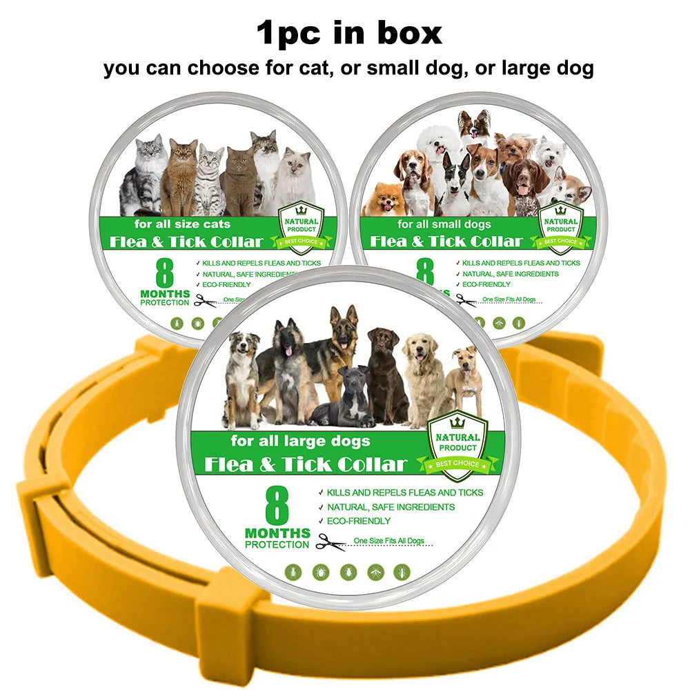 New 38/70cm Pet Anti Flea Ticks Anti-parasitic Dog Collar 8 Month Protection Retractable Collars for Puppy Cat Big Dogs Supplies