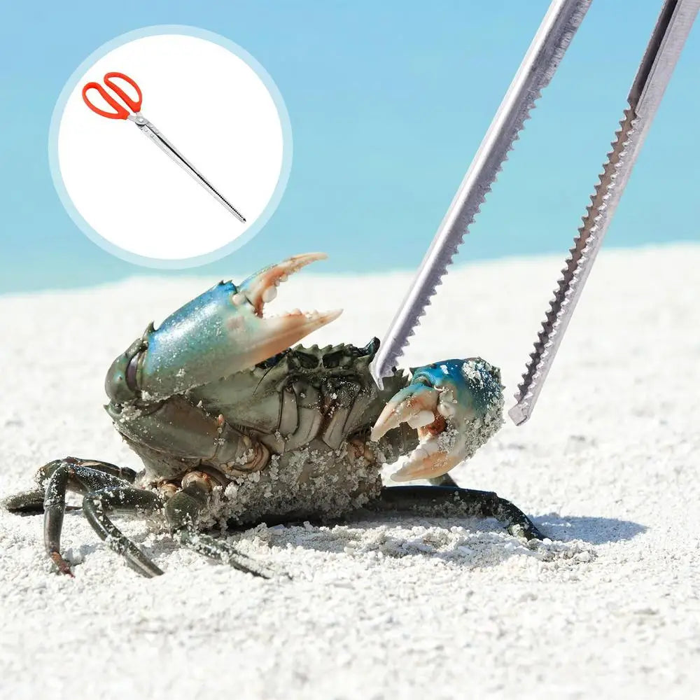Stainless Steel Reptile Feeder 15 Inches Anti-Skid Feeding Tongs Aquascaping Tools For Hold Worm Steel Reptile Feeding Tong