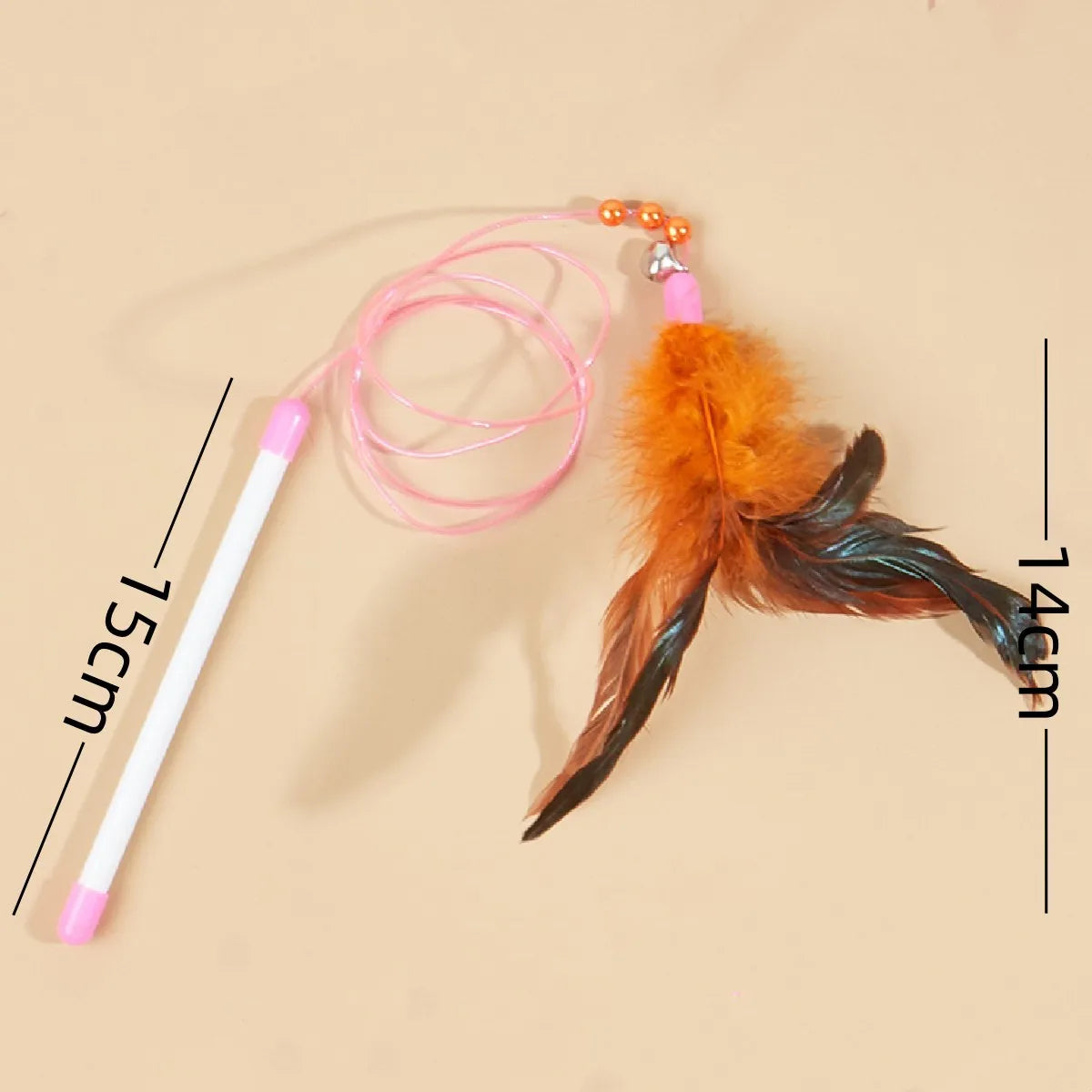 Cat Toy Cat Teaser Sticks Pussy Cat Stick Soft Stick Feather Style Bite Resistant Mutual Cat Toy Color Stick Pussy Cat Stick