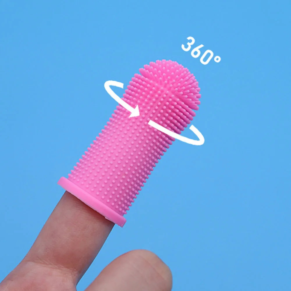 360-degree Dog Finger Toothbrush Extra Soft Pet Toothbrushes Silicone Teeth Cleaning Tools for Cats Puppies Dental Care Supplies