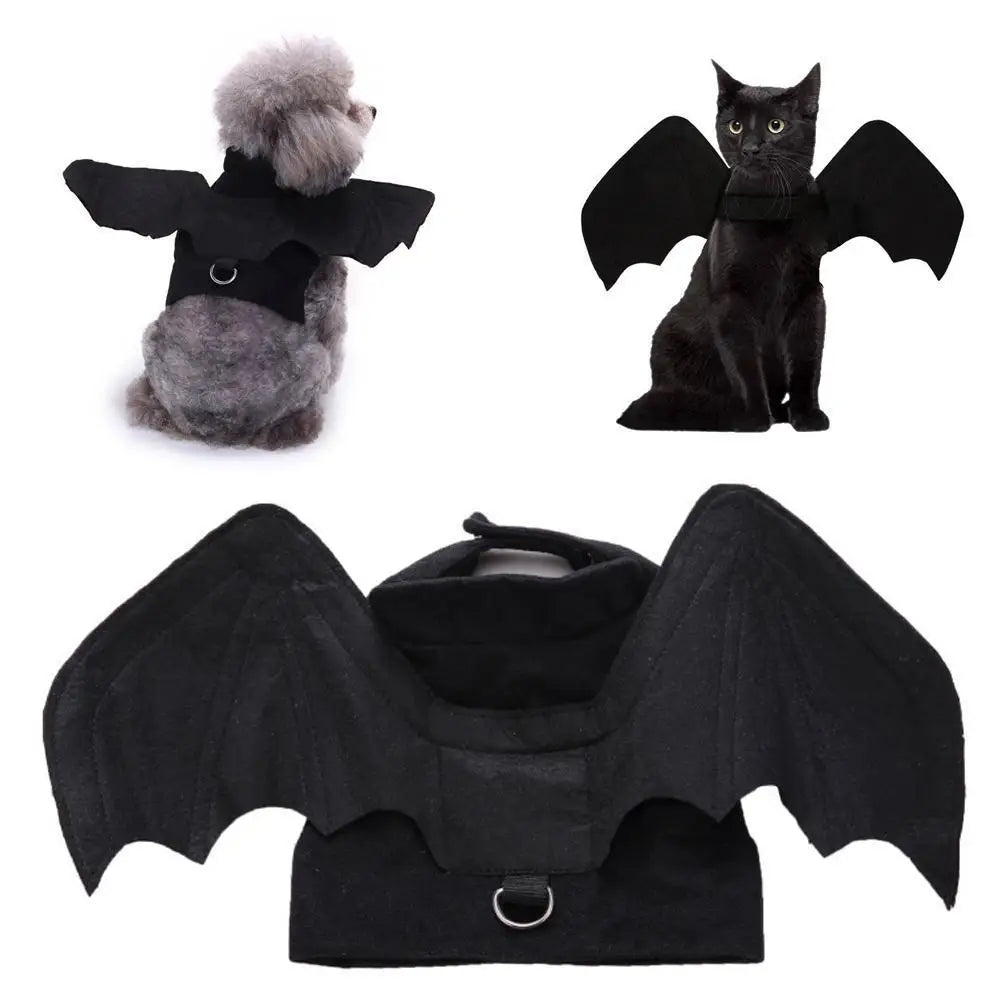 Cool Wings Black Bat Creative Pet Dog Clothes Halloween Transformation Costume Suitable For Festivals And Parties Dog Dress Up