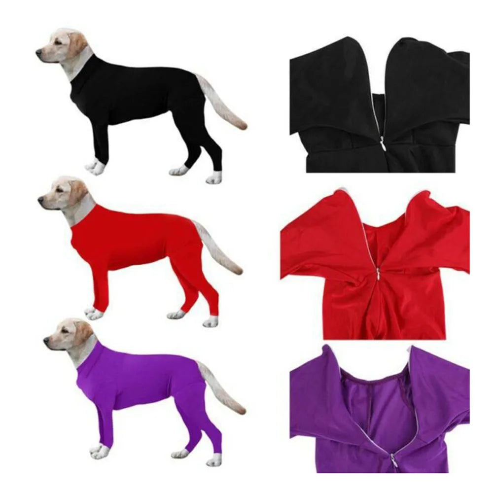 Dog Onesie Clothes Shedding of Dog Hair for Home Car Travel Anxiety Calming Shirt Surgery Recovery Body Jumpsuit for Large Dogs