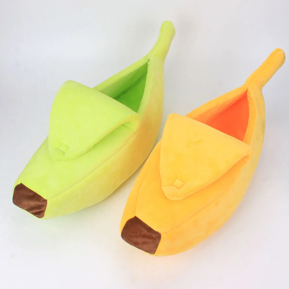 Puppy Dog Bed Cat Bed Pet Sofas Comfortable and Washable Cute Banana Shape Pug Doggy Kitten Sleeping Bed Nest for Small Animals