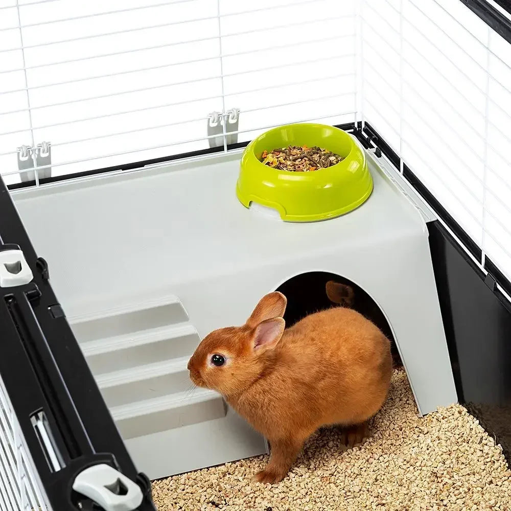 Rabbit Cage CASITA 120, Guinea Pigs Small Animals, Rounded Openable Roof, with Accessories