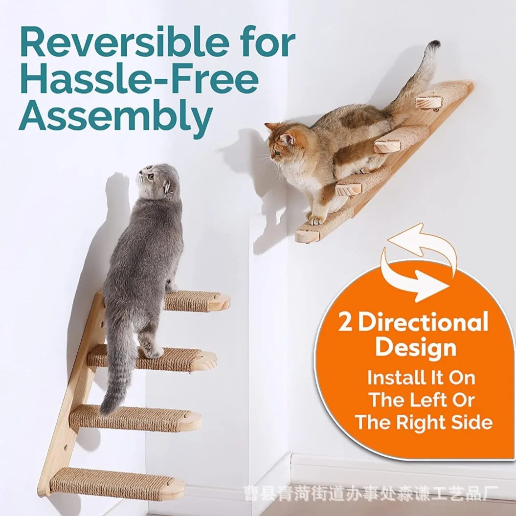 Cat Tree Wall Mounted Cat Hammock & Jumping Platform for Rest with Scratching Post for Climbing and Grinding Claws Cat Furniture