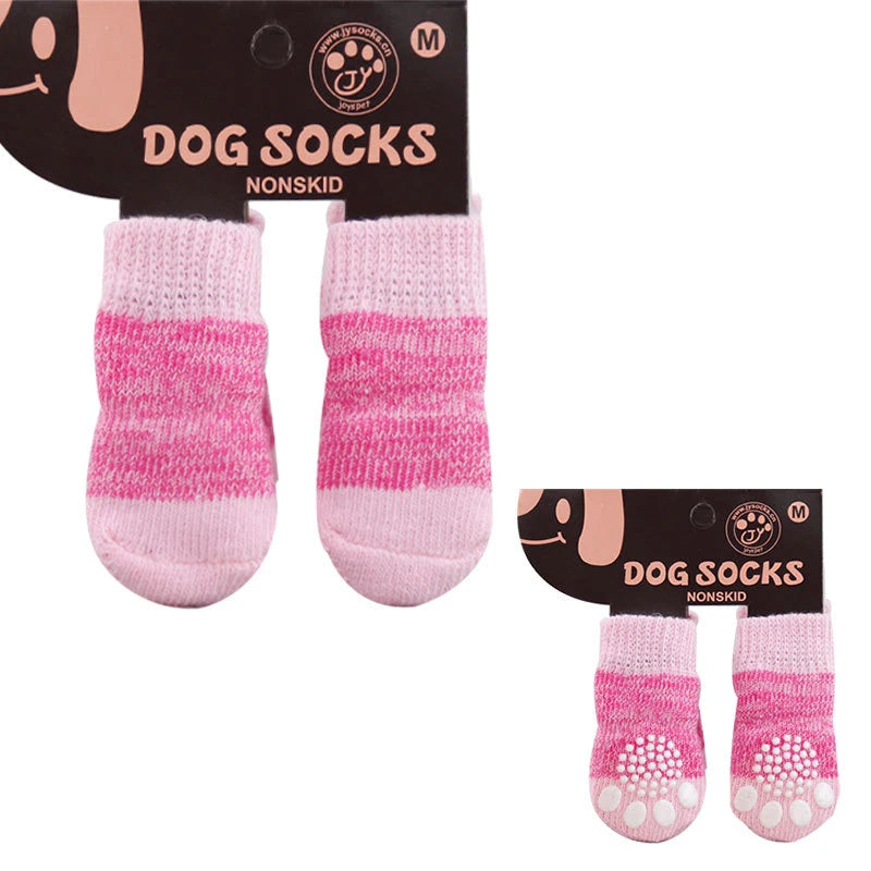 4pcs/Set Dog Shoes For Small Dogs Anti Slip Cat Socks For Cat Cute Dog Socks Pet Chihuahua Dog Clothes Christmas Dog Accessories