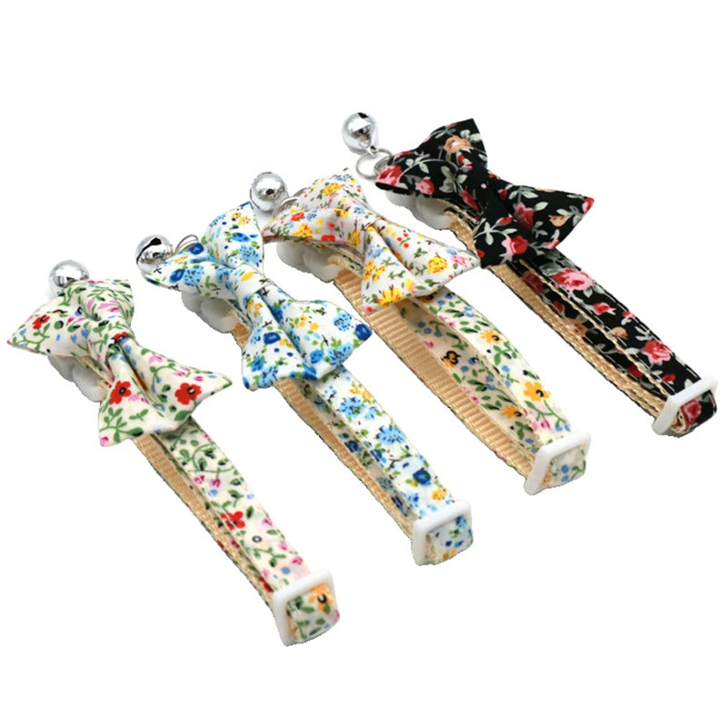 New Deign Floral Pet Dog Collars Adjustable Daisy Christmas Cosplay York Dog Necklace Cute Bow Tie Sphinx Cat Cute Neck Collars
