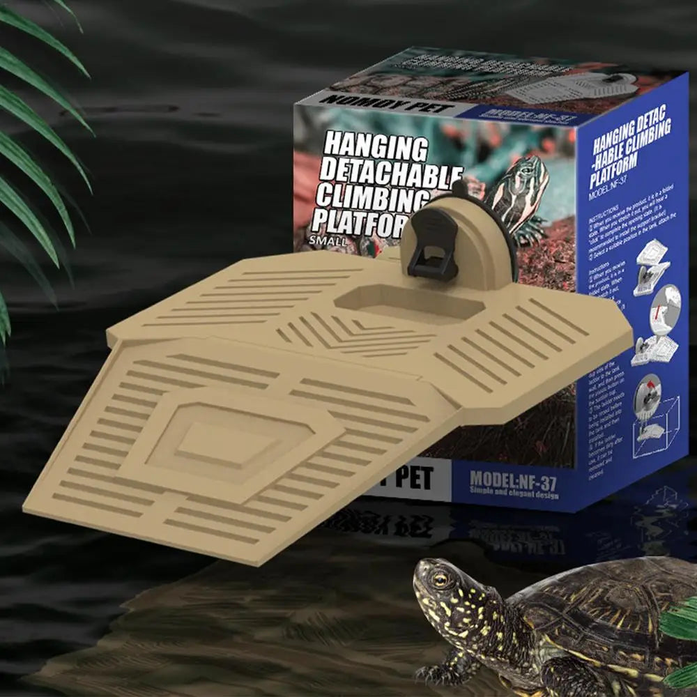 Turtle Docks For Basking Reptile Climbing Pier Detachable Tortoise Tank Dock Stable Turtle Basking Landscape With Feeding Area