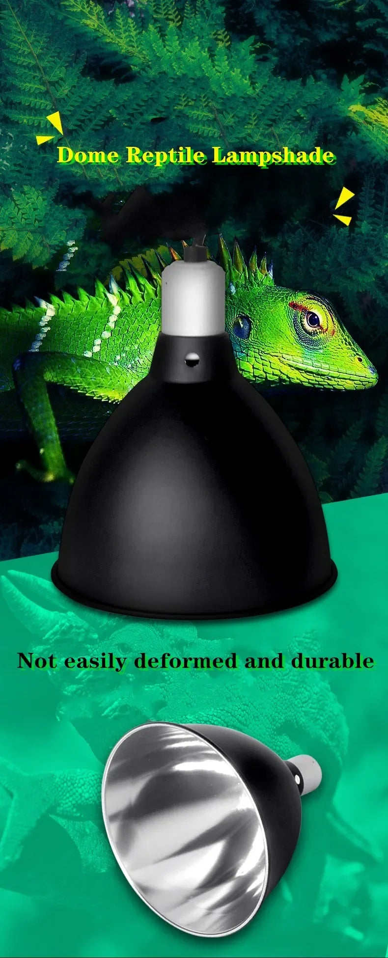 5.5 Inch Reptile Deep Dome Lampshade Snakes Lizards Geckos Terrariums Light Fixture Reptile Lamp Cap Optical Reflection Cover
