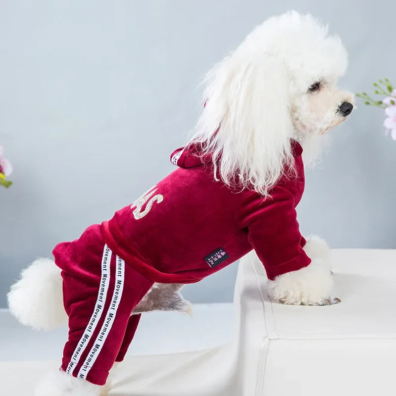 Pet Dog Clothing Four-legged Fashion letter Pet Dog Clothes for Dogs Coat Hoodie Sweatshirt Four seasons One-piece Jumpsuit