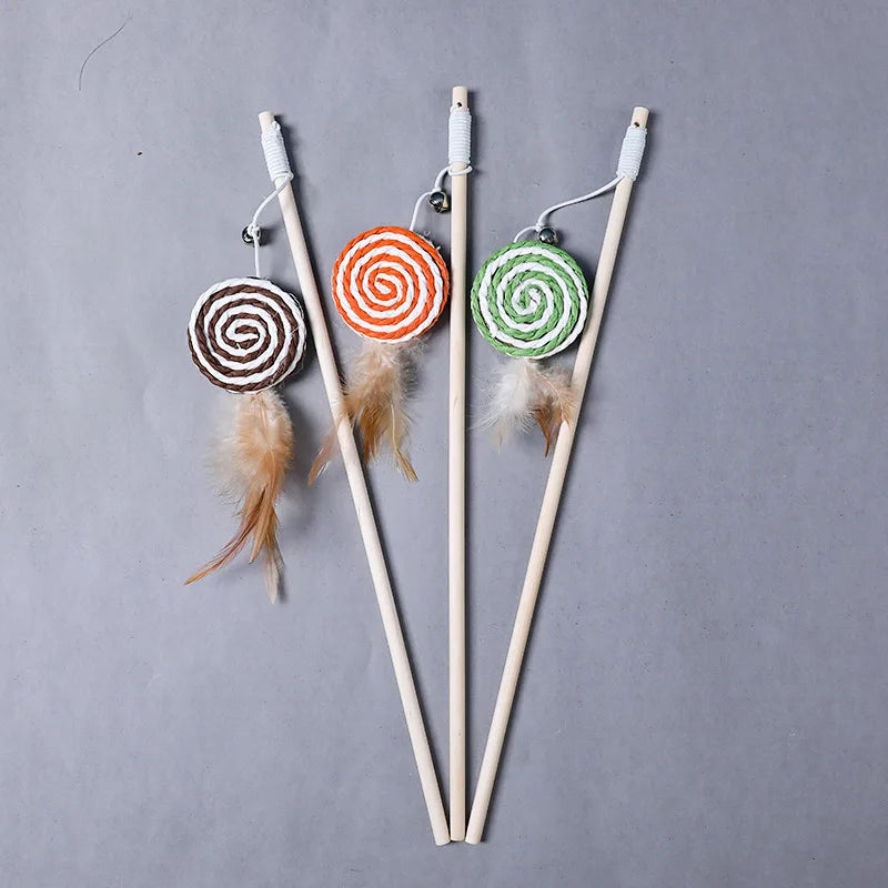 Cat Toys Cat Stick Cat Toys Cat Stick Cat Artifact Wooden Mouse Long Pole Bell Pet Supplies Cat Accessories