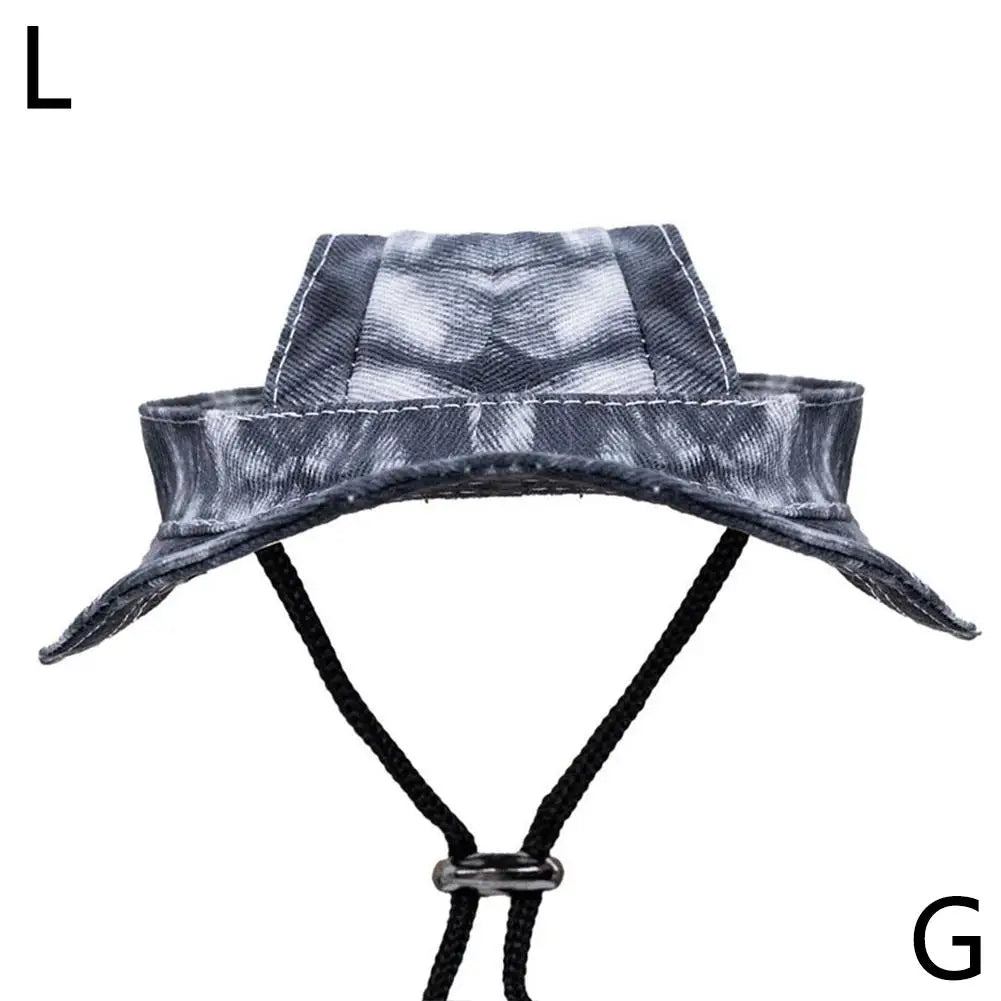 Dog And Cat Sun Hat Anti-strangle Hat Anti-fall Exposed Ears Adjustable Rope Buckle Bucket Hat Pet Supplies Colorful Large Size