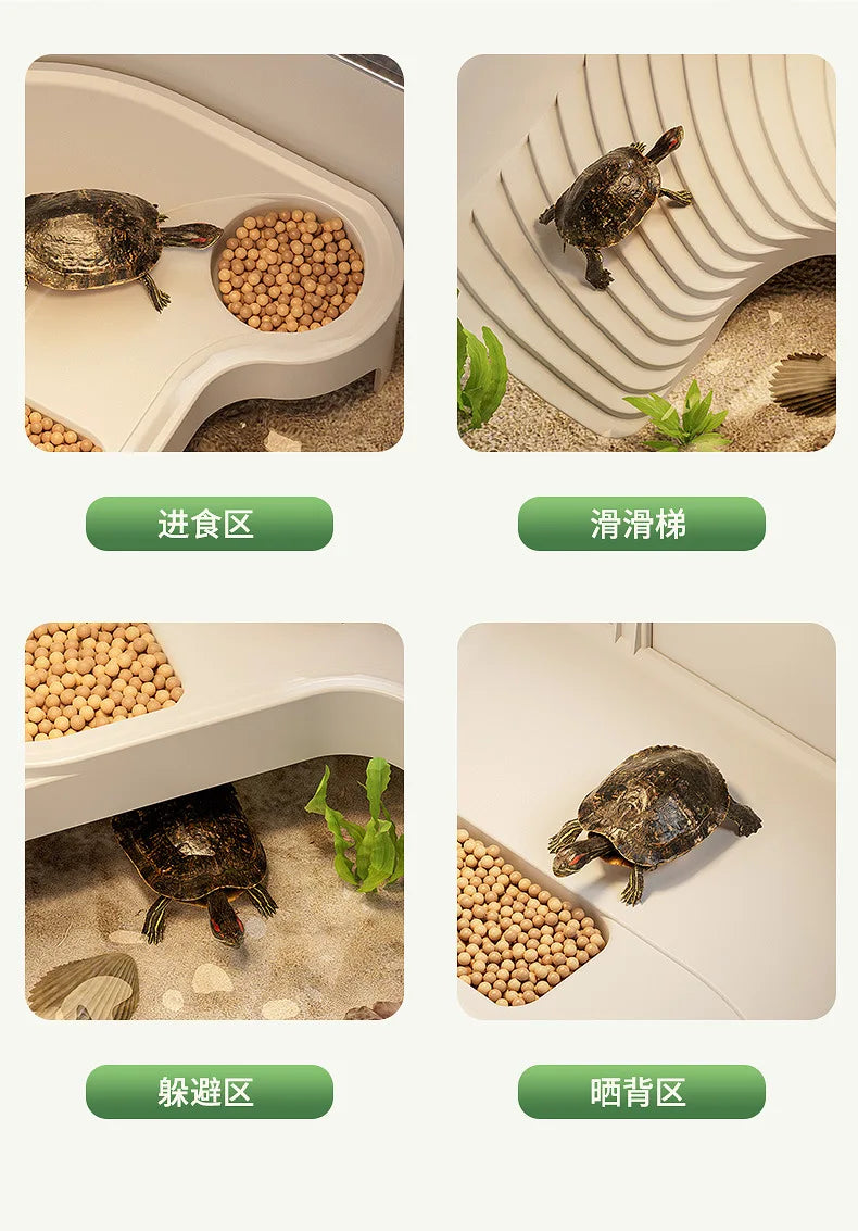 Turtle Special Tank Household Ecological Turtle Feeding Box with Platform Climbing Platform Breeding Box Reptiles Terrariums