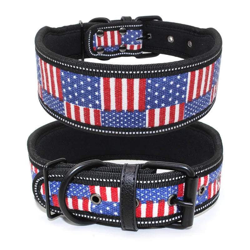Reflective Puppy Big Dog Collar with Buckle Soft Padded Wide Adjustable Pet Collar for Medium Large Dogs Pitbull Leash Dog Chain