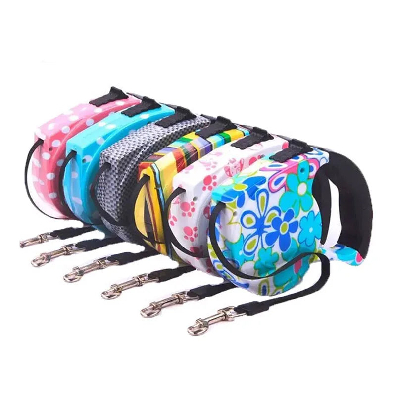 5m Durable Dog Leash Automatic Retractable Nylon Dog Lead Extending Puppy Walking Leads for Small Dog Chihuahua Pug Pet Supplies