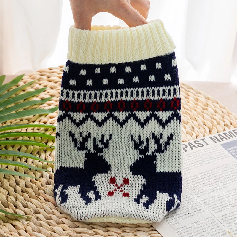 Luxury Designer Clothes for Dogs Cartoon Animal High Collar Winter Chihuahua Clothing Pet Keep Warm Winter Christmas Cat Sweater