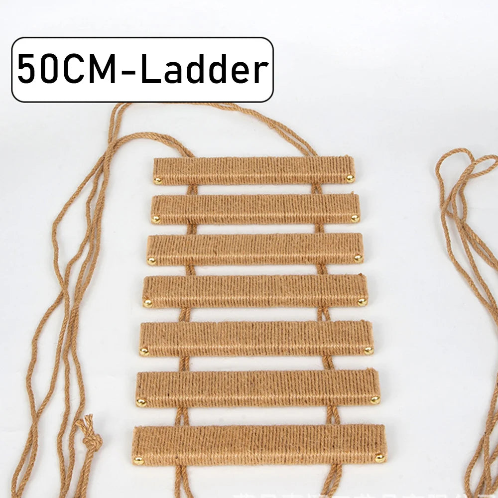 Cat Tree Cat Climbing Shelf Wall Mounted Cat Furniture Sisal Cat Ladder Bridge for Cat Climbing & Grinding Claws DIY with Post