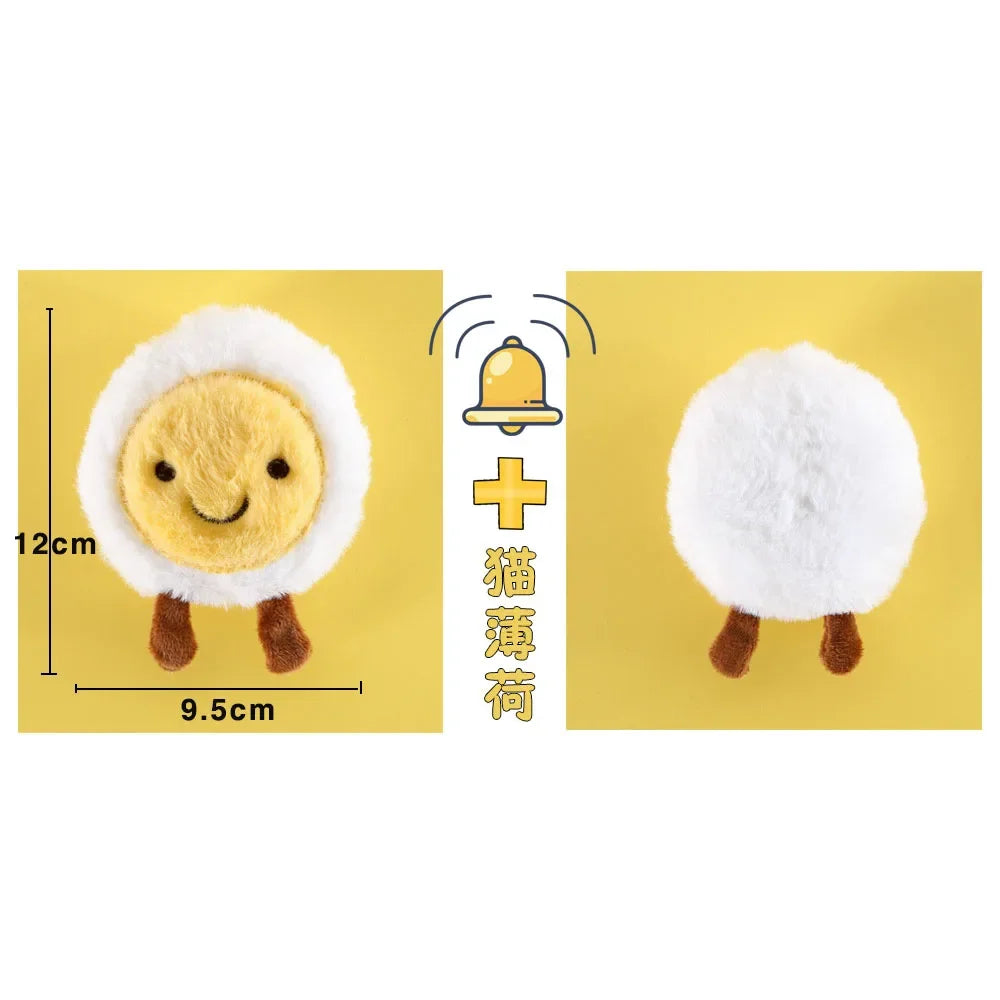 3pcs Cat Squeaker Cute Shaped Plush Toy Catnip Toy Cats Mint Toy with Built-in Bell for Kittens Puppy Products Pet Accessories