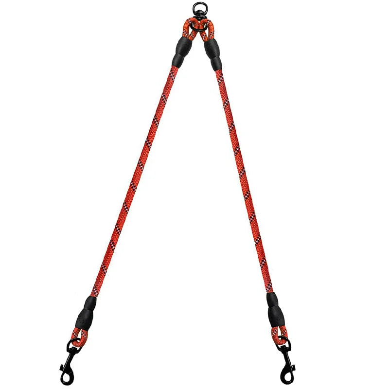 Dog Collars Reflective Dual Leash for 2 Dogs - No Tangle Walking Collar Supplies Nylon Pet Accessories