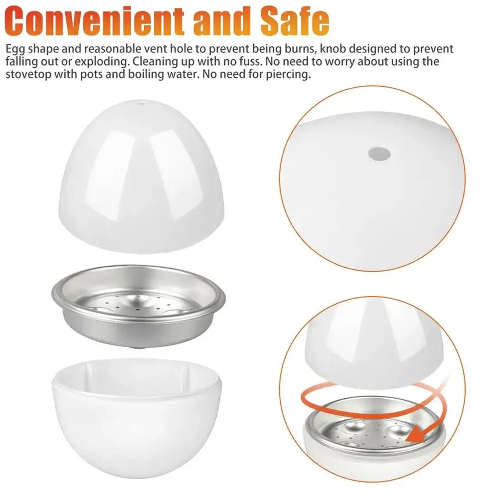 Microwave Oven Egg Steamer 1/4 Egg Capacity Prevent Evenly Kitchen Dumpling Burst Cooking Multifunctional Tool Quickly Heat J0Q5