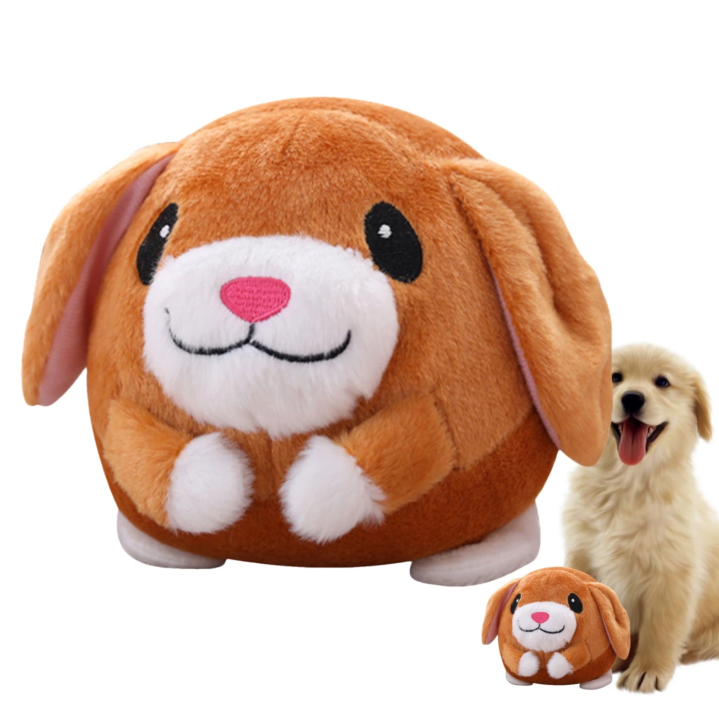 Active Moving Pet Plush Toy Plush Puppy Dog Toys That Move Auto Bounce Squeaky Pet Toy Dog Toys Soft Plush Pet Toy Cute Fun