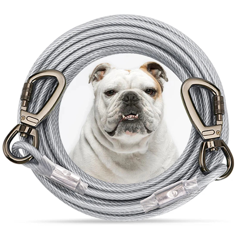 Long Tie Out Cable Dog Leash Heavy Duty Large Dog Run Cable Up to 250 Pounds Durable Big Clip for Pets Running in Outdoor Yard