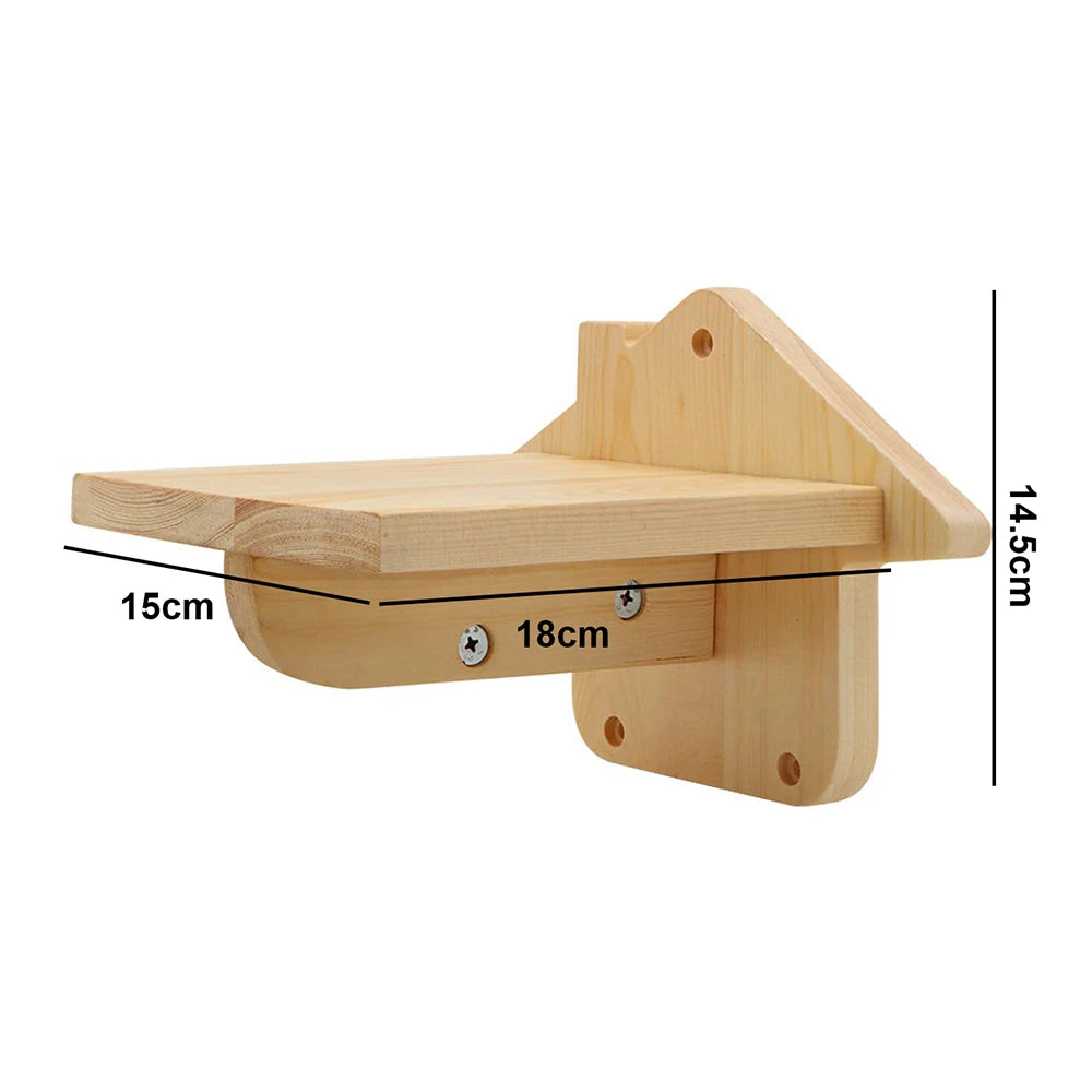 Cat Wall Climbing Shelves Wall Mounted Hammock Cat Scratching Post Wooden Stairway Shelves with Sisal Rope Ladder Wall Cat Tree