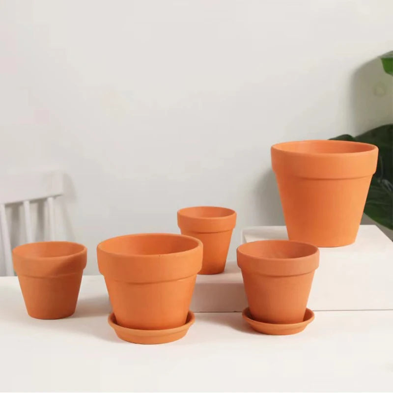 Red Mud Aquarium Decoration For Water Grass Fish Tank Mini Pot Polka Water Potted Planting Cylinder Cup Ceramic Flowerpot New