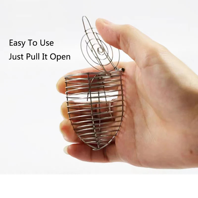 Stainless Steel Aquarium Small Fishing Bait Feeder Fish Tank Crystal Shrimp Dry Food Feeding Fishing Lure Cage Trap Basket