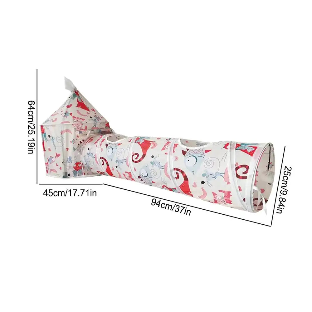 Cat Play Tunnel Folding Interactive Bunny Tent Tunnel Foldable Cat Tent Tubes Portable Indoor Outdoor Kennel Cat Tunnel Tube Toy