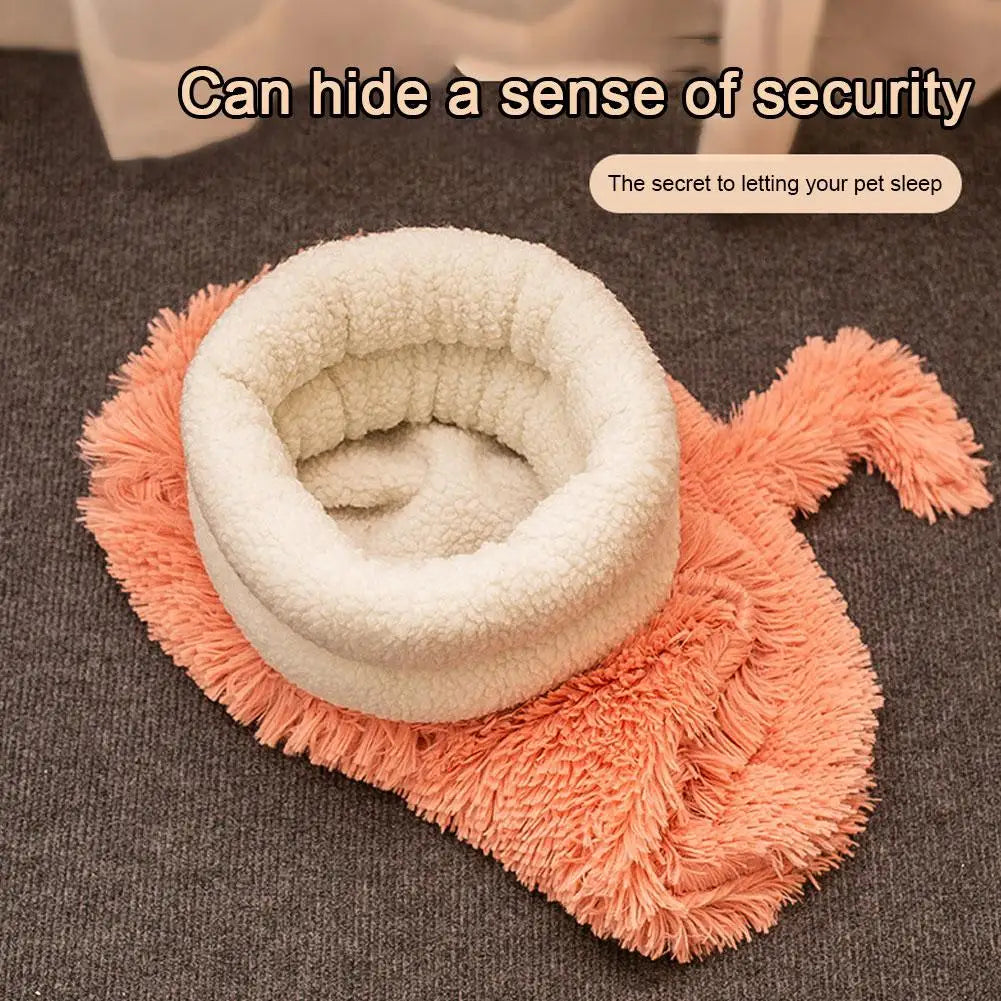 Cozy Plush Cat Bed Winter Warm Sleeping Bag for Cats Small Dogs Soft and Comfortable Kitten Tunnel Nest with Cat Accessorie Z4X0