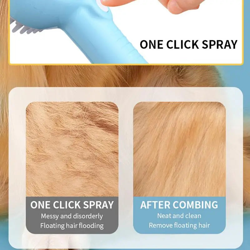 Steam Brush for Cats Rechargeable Handheld Electric Grooming Steam Brush Massage Brush with Ergonomic Handle 150mAh Battery