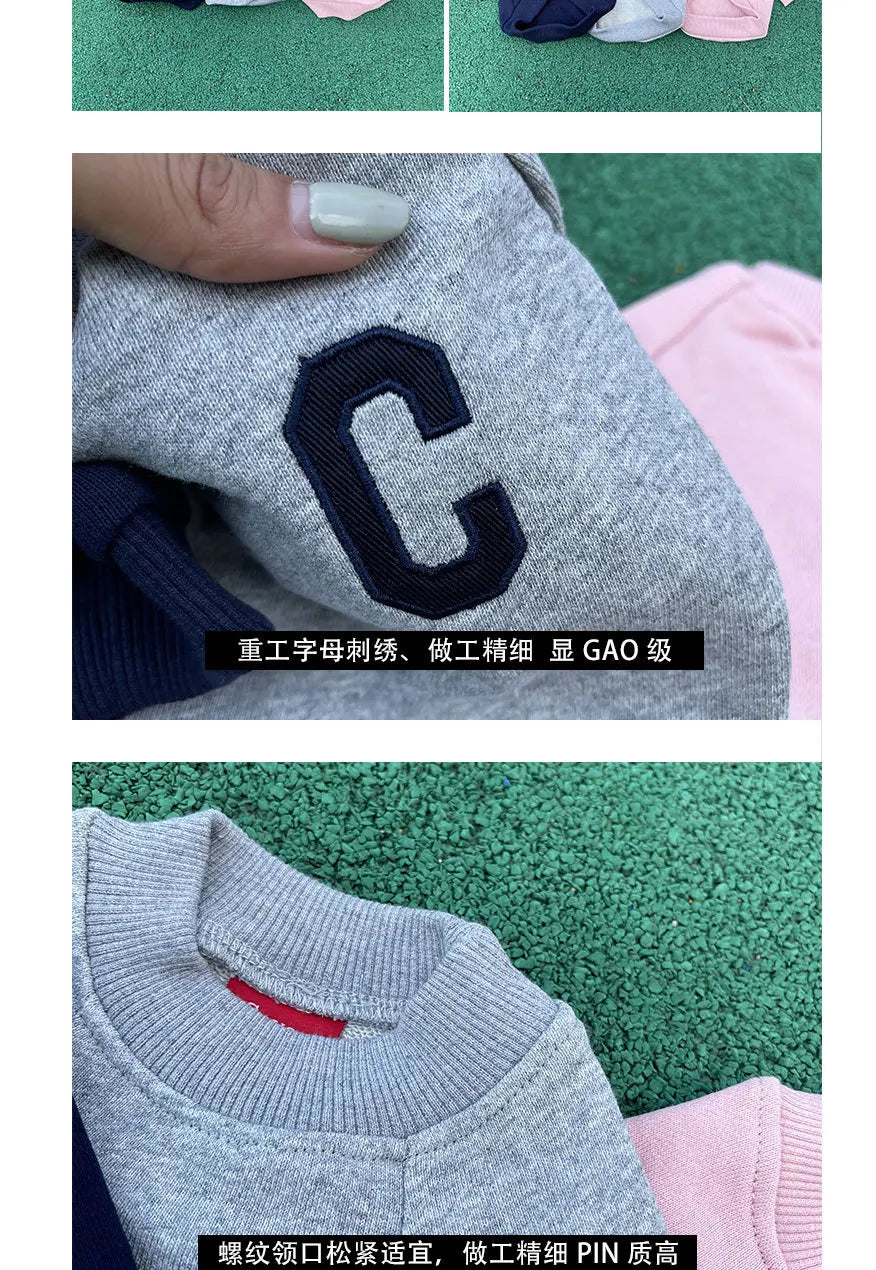 The New Pet Clothes Dog Costume Embroidery Crew Neck Parent-child Wear Spring and Autumn Pure Cotton Three Colors Seven Sizes