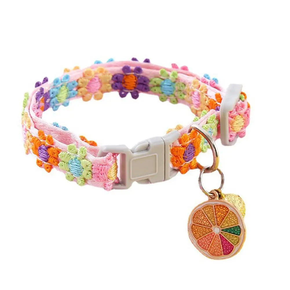 Pet Collar Adjustable Colorful Lace Flower Cat Collar Cute Product Kitten Cat Necklace Pet Dog Puppy Collar Bell Accessory O3N2